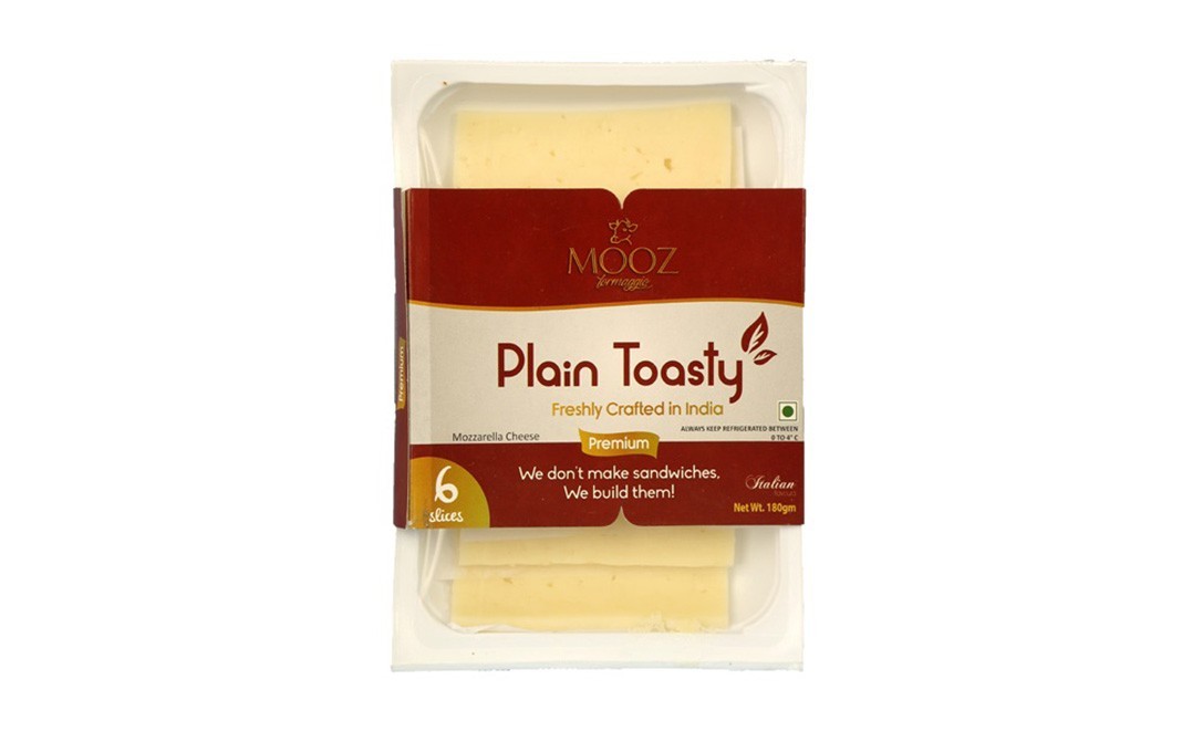 Mooz Plain Toasty Mozzarella Cheese Premium   Plastic Container  180 grams